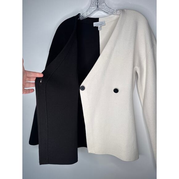 & Other Stories Stockholm Atelier Colorblock Wrap black & cream Cardigan XS - Picture 7 of 15